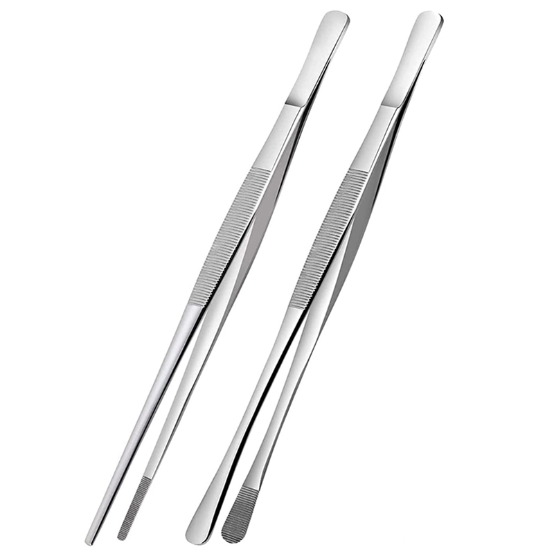 Feeding Tong Stainless - 2Pcs 12-Zoll Küche Kochen Zange, edelstahl