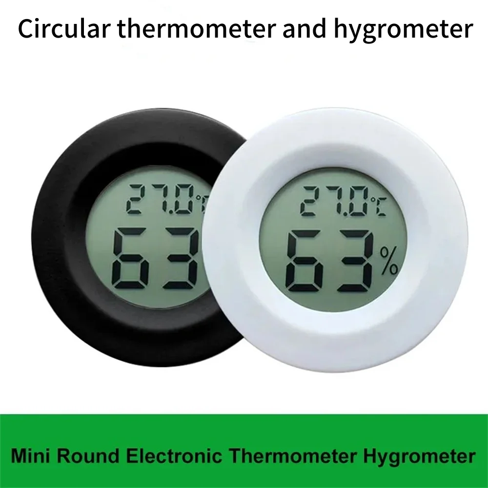 Digital Hygrometer Probe - Mini-Rund-Digital-Thermometer-Hygrometer, hochpräziser elektronischer Temperatur- und Luftfeuchtigkeitsmonitor,