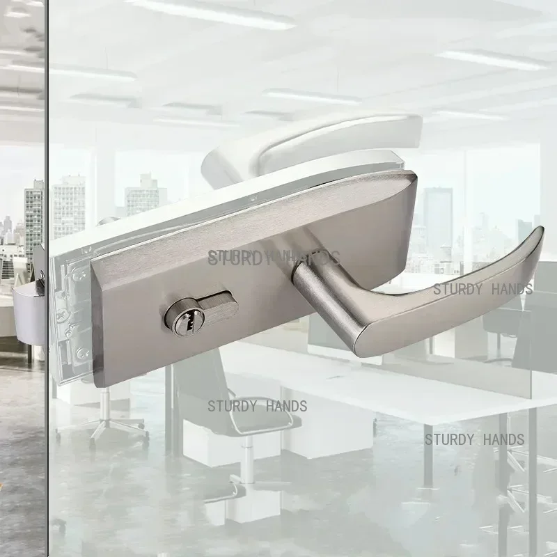 Glass Door Hinge - Büro Glas Türschloss Badezimmer Edelstahl Griff