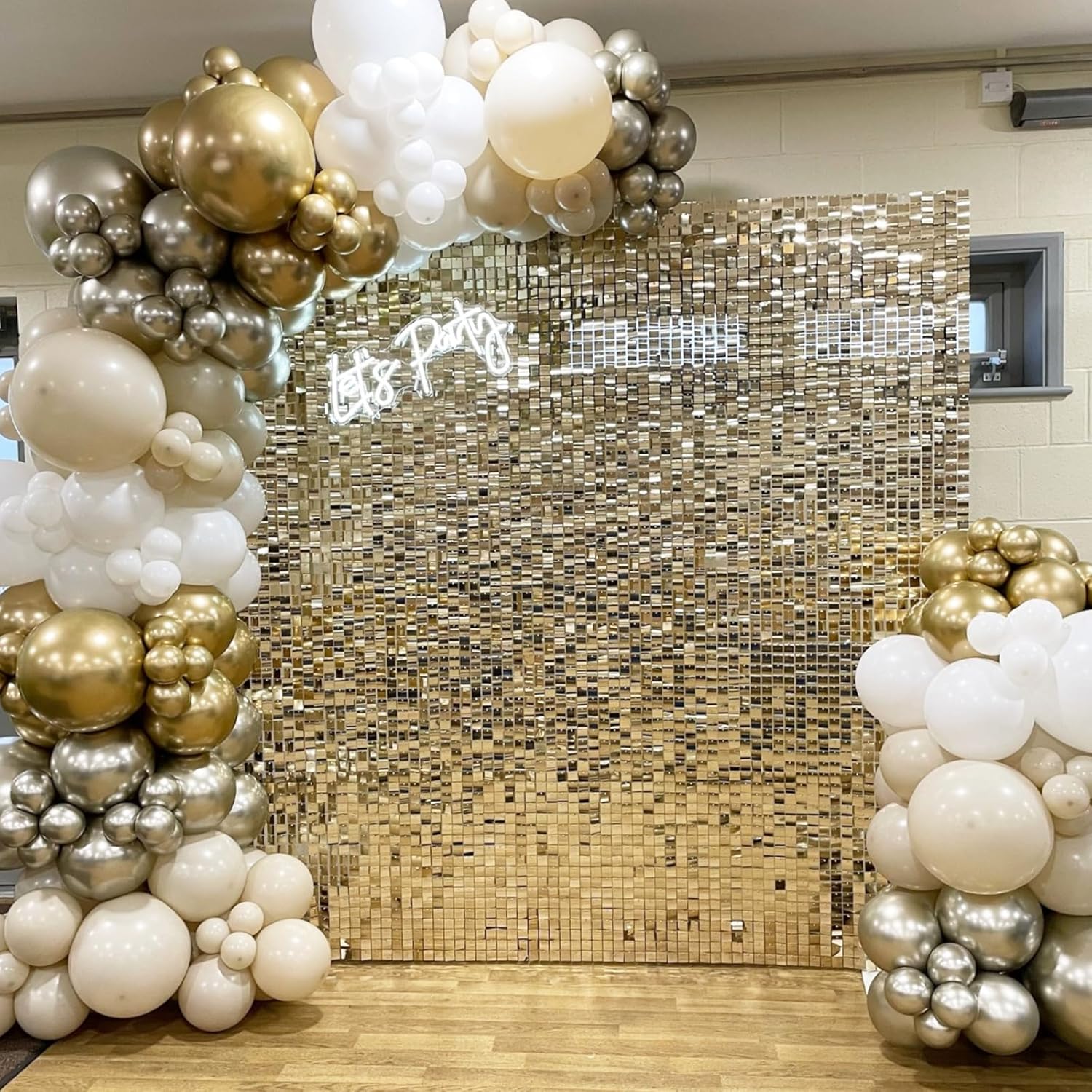 Pvc Panel Background - 12 Stück Hellgoldene Schimmernde Wanddekoration Goldene