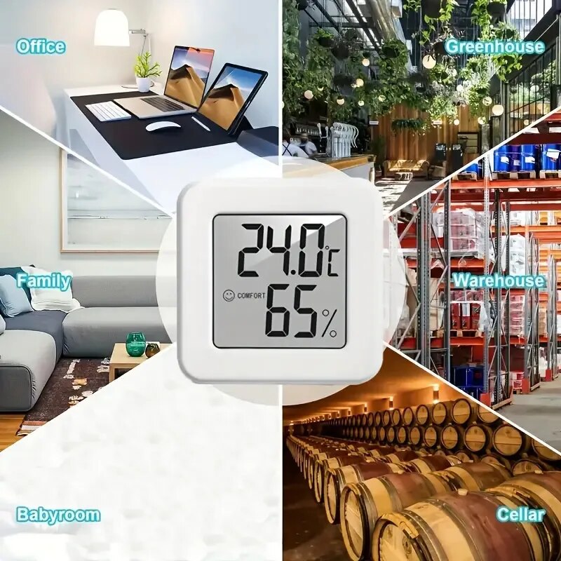 Digital Hygrometer Probe - Digitales Hygrometer-Thermometer, Innenthermometer, Temperaturanzeige, Mini-LCD-Wetterstation, Sensor