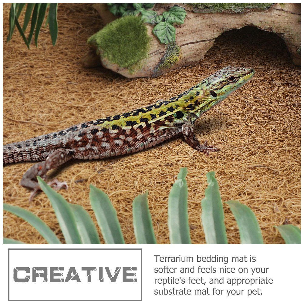 Substrate Coconut Fiber - Natürliche Kokosfaser-Reptilienmatte für Terrarium-Bodenbelag Schützt Glasbehälter