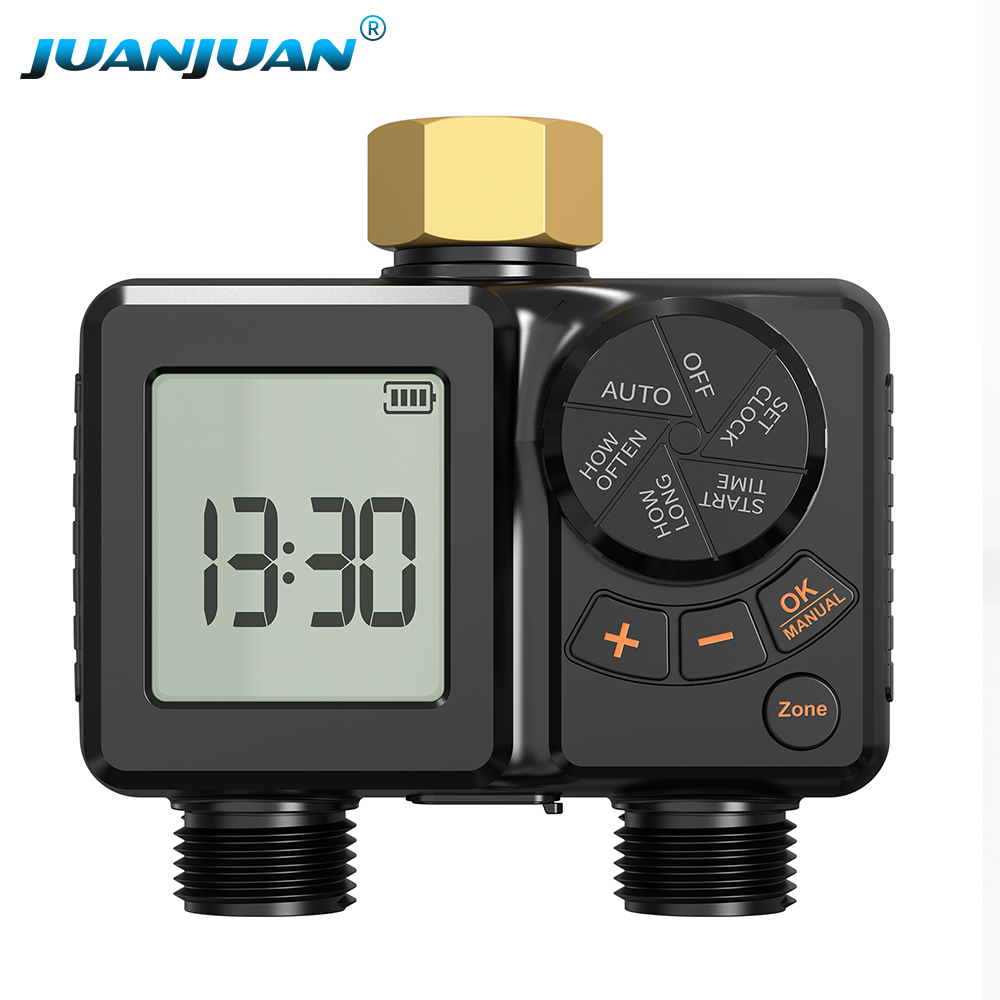 Timer Dual Outlet - Automatisches Smart-Bewässerungssystem mit zwei Ausgängen, Bewässerungstimer,