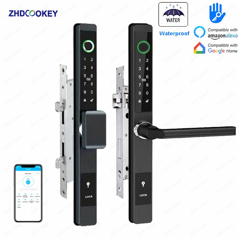 Glass Door Hinge - ZHDCOOKEY Biometrisches Digitales Türschloss Wasserdicht TTLock