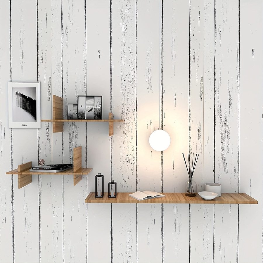 Retro-Stil Weiße Holzmaserung  – Pvc Panel Background Bewertung und Preis