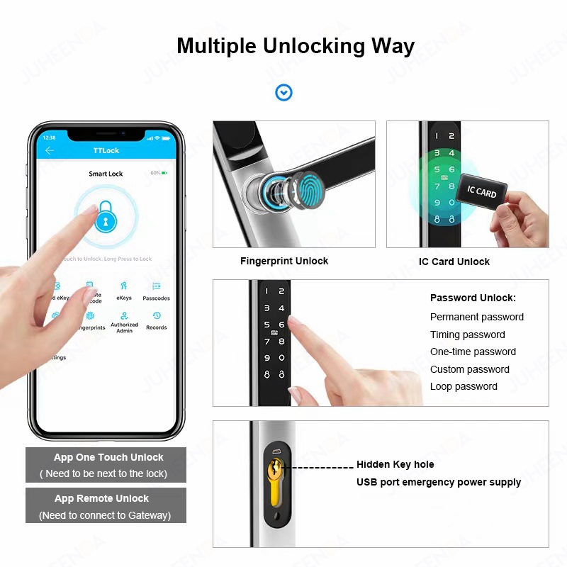Ttlock app smart aluminium tür – Glass Door Hinge Bewertung und Preis